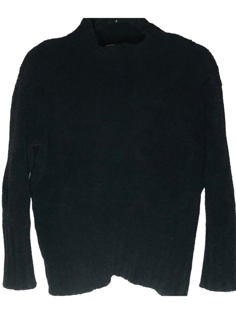 philosophy sweater black knit long sleeve mock neck polyester small READ
